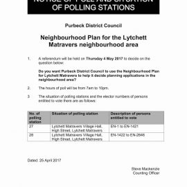 image of Lytchett Matravers Neighbourhood Plan Notice of Poll - 4th May 2017