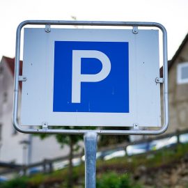 A photo of a parking sign used for decorative purposes