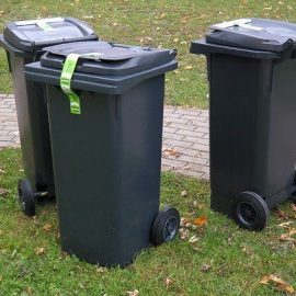 Image of some wheelie bins for decorative use