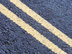 image of double yellow lines on road