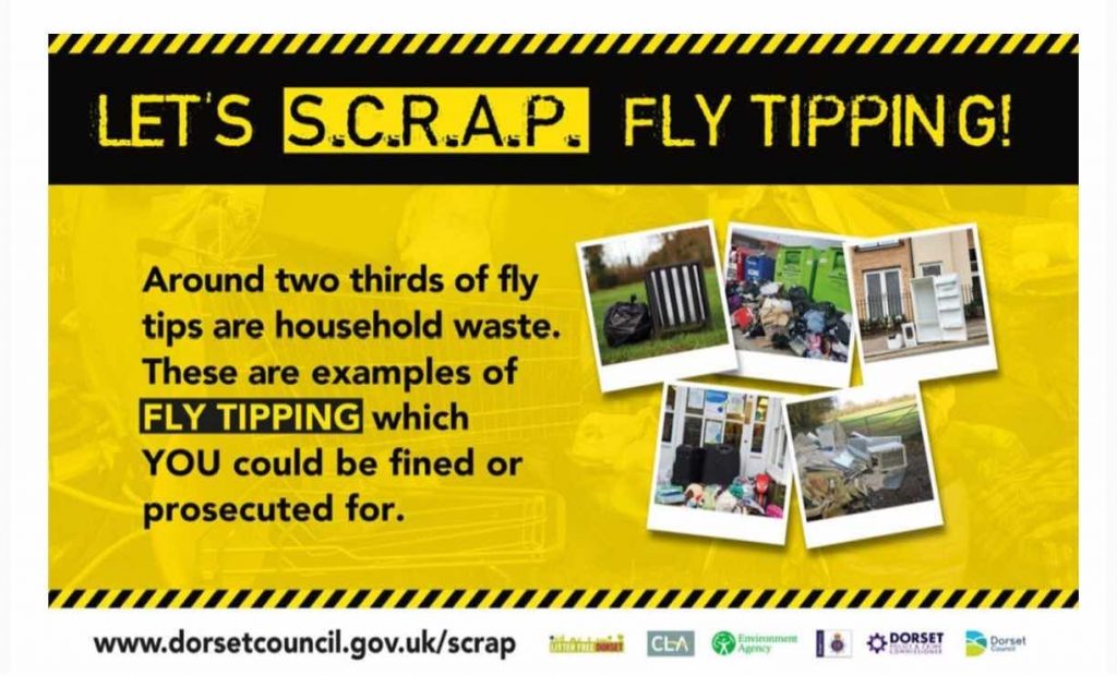 Decorative image of the Let's SCRAP fly tipping flyer/banner