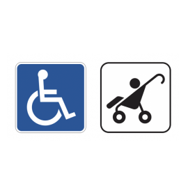 graphic of wheelchair and pushchair icons