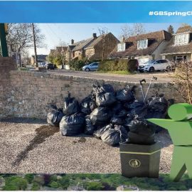 Photo showing the bags collected Mar22 litter pick