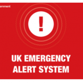 Graphic showing the UK Emergency Alert System