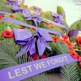 Photo showing Remembrance wreaths