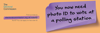 Image reminding you, you need photo ID to vote